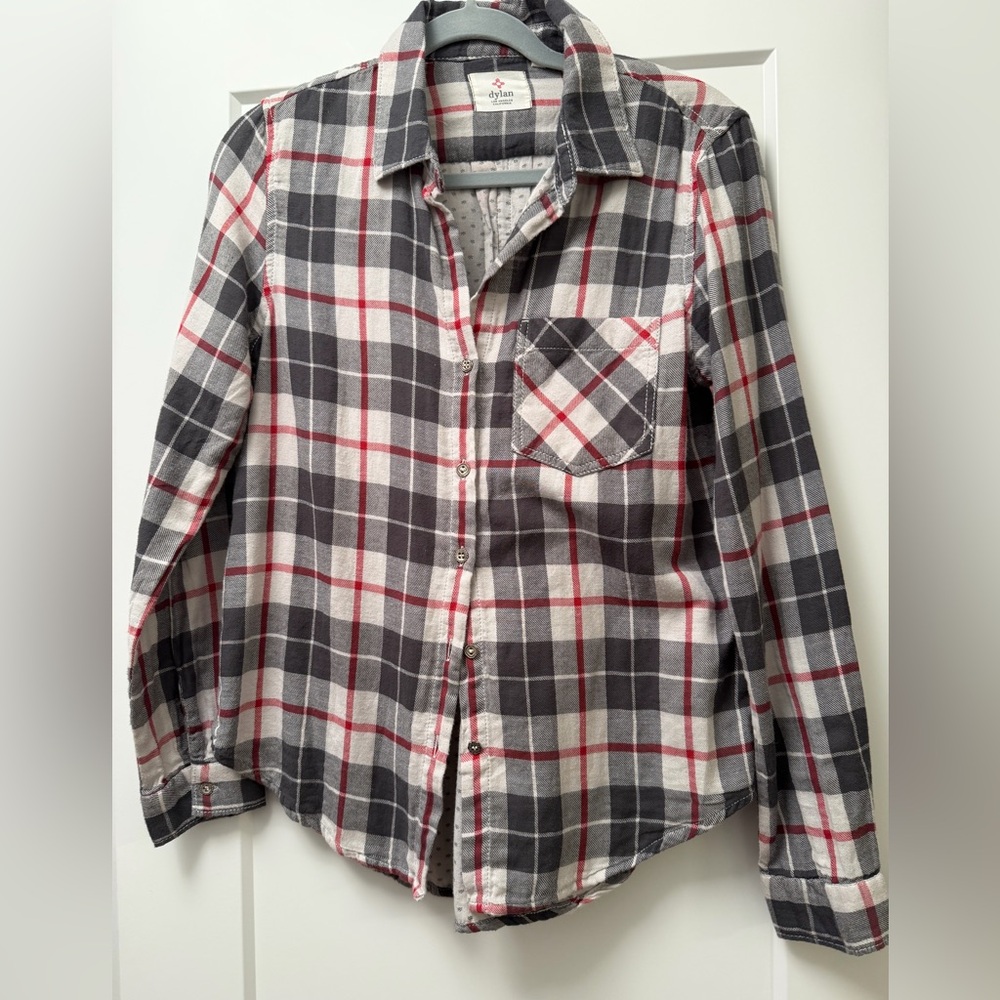 dylan Los Angeles Super Soft plaid Button Down - Sz Sm 100% cotton